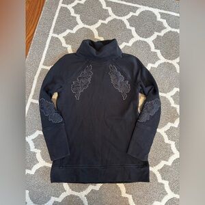 Lululemon Black Embroidered To You Tunic Sweatshirt